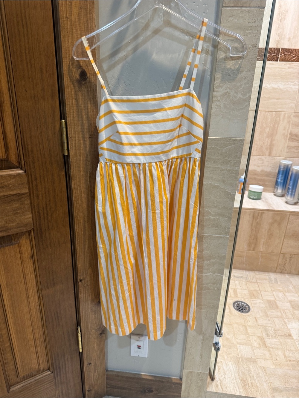 J. Crew Yellow and White Striped Summer Dress